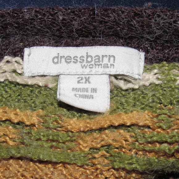 DRESSBARN Button Front Long Sleeve Multicolor Sweater Plus Size 2X - Picture 4 of 4
